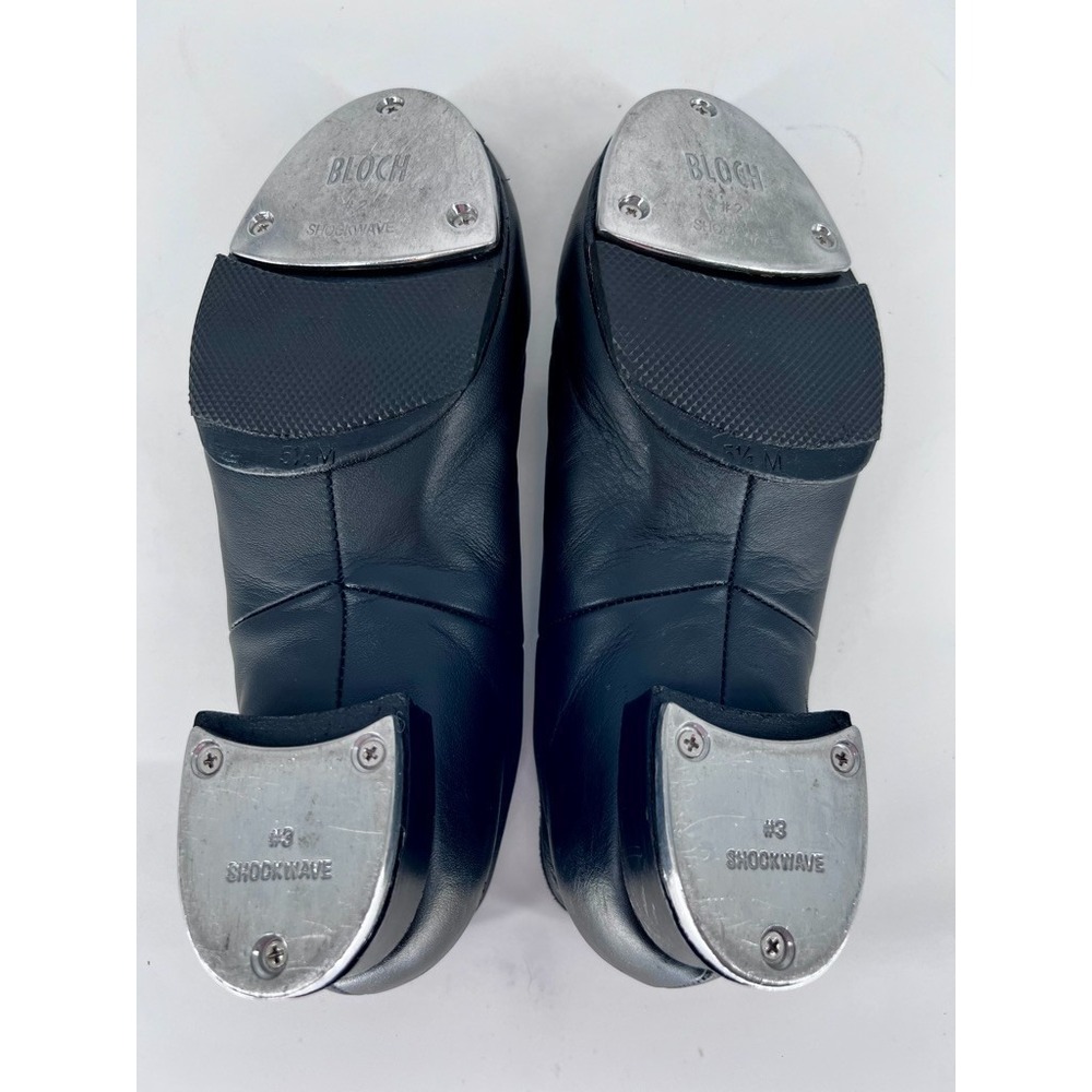 Bloch Shockwave #2 Slip On Tap Shoes Womens 5.5M Black Leather Dance Class - Picture 7 of 10